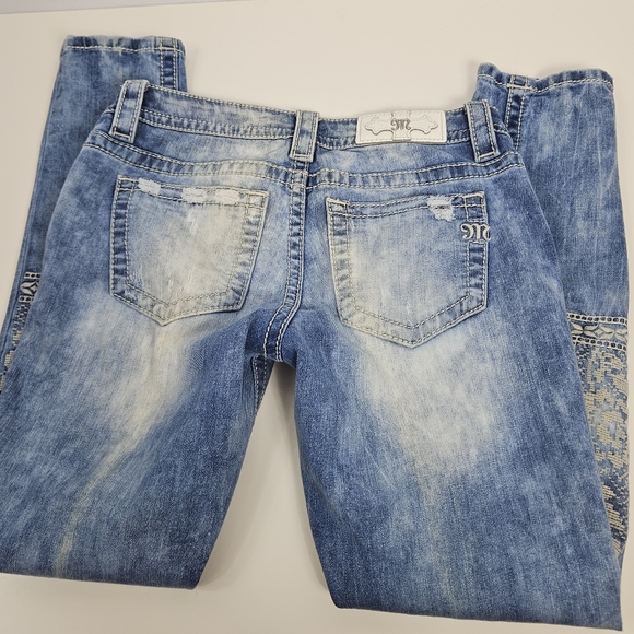 Rare hard to find Miss Me stone wash embroidered skinny jeans size 27 - Picture 5 of 15
